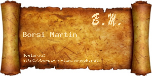 Borsi Martin névjegykártya